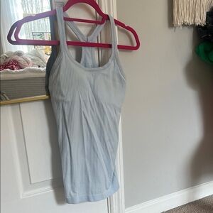 lululemon athletica Light Blue Ribbed Cross-Back Tank